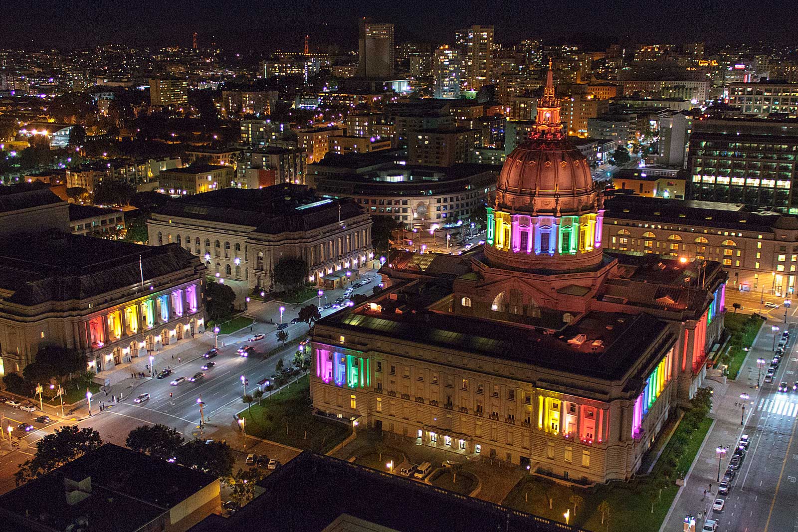 City Hall Rainbow Lights