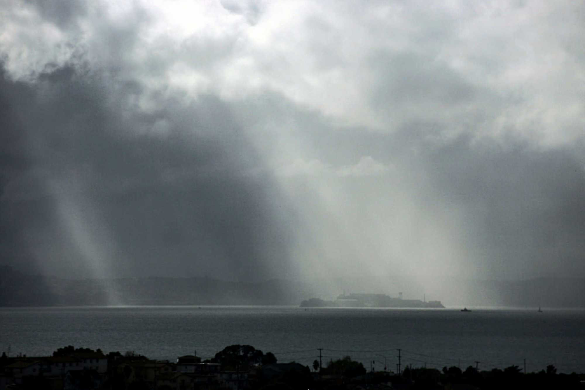 Alcatraz San Francisco Bay Rain